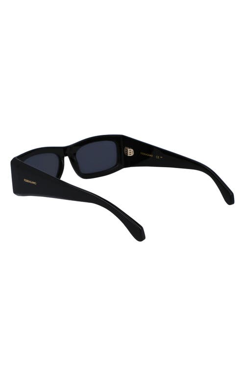 Shop Ferragamo Classic Logo 57mm Square Sunglasses In Black