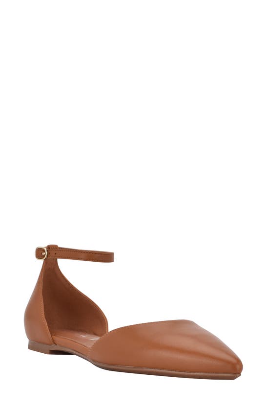 Calvin Klein Women's Sannie Pointy Toe Dress Flats Women's Shoes In Cognac