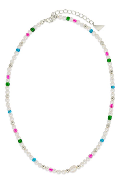 Sterling Forever Polly Beaded Necklace in Silver at Nordstrom