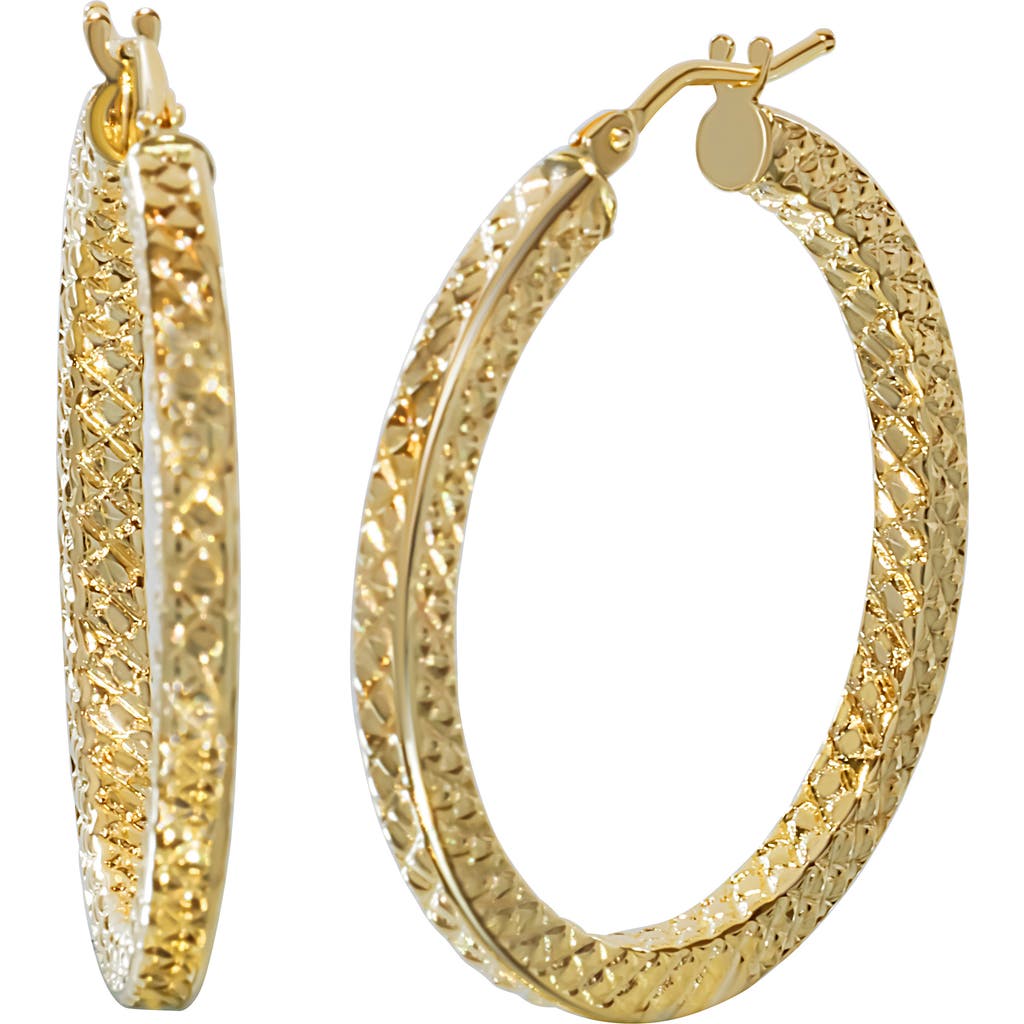 Bony Levy 14k Gold Diamond Cut Hoop Earrings In 14k Yellow Gold