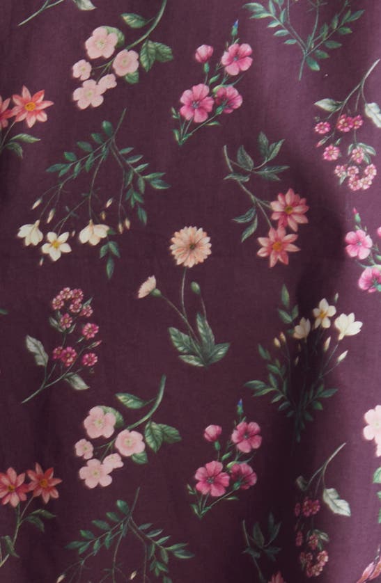 Shop Liberty London Boho Floral Cotton Button-up Shirt In Aubergine