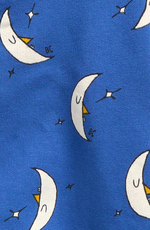 Shop Bobo Choses Kids' Beneath The Moon Print Cotton Zip-up Hoodie In Blue