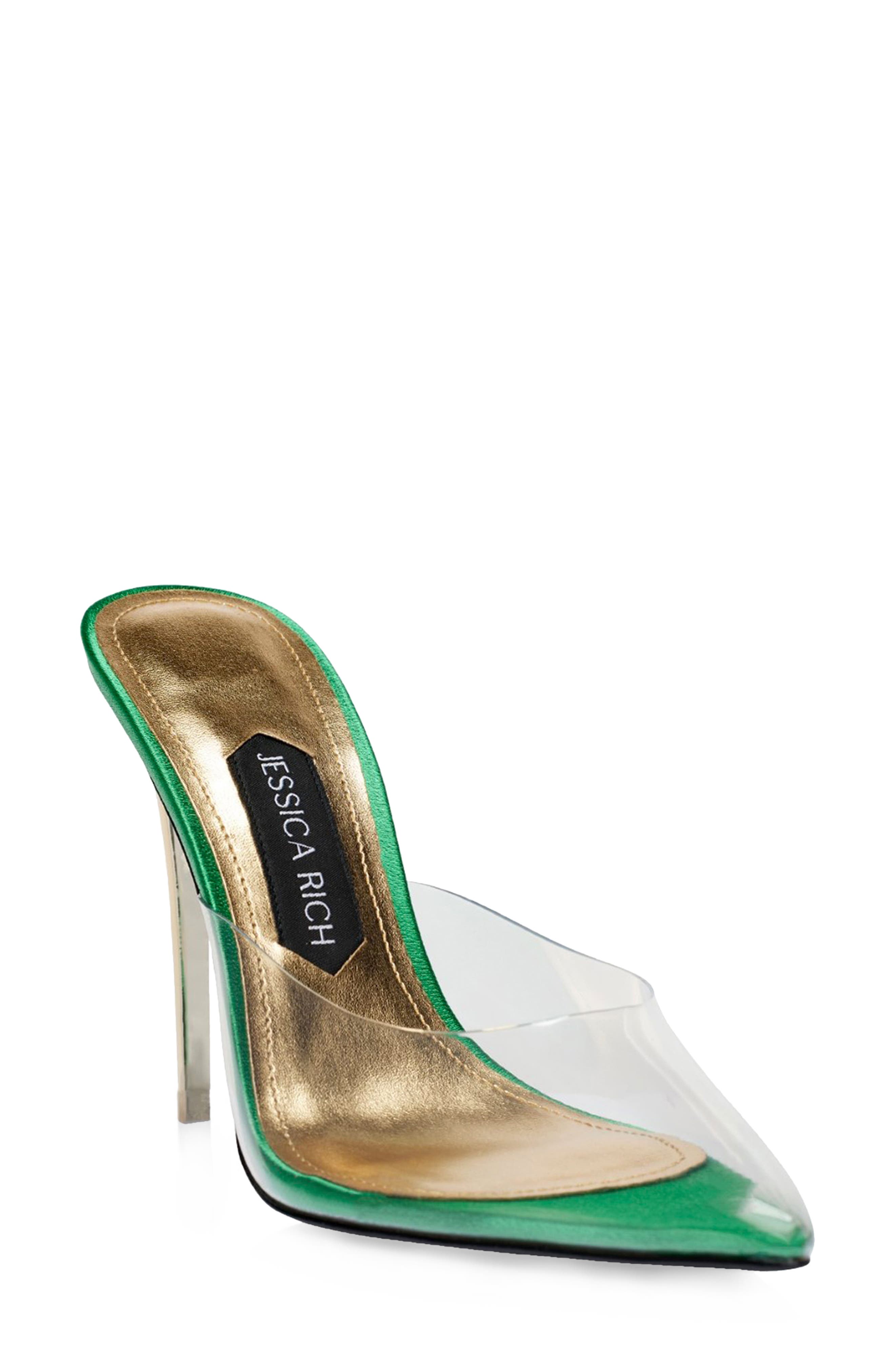 JESSICA RICH So Bossy Pointed Toe Pump in Green at Nordstrom