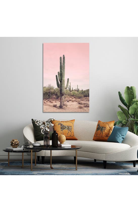 Icanvas Cactus Photography Canvas Print In Pink Multi