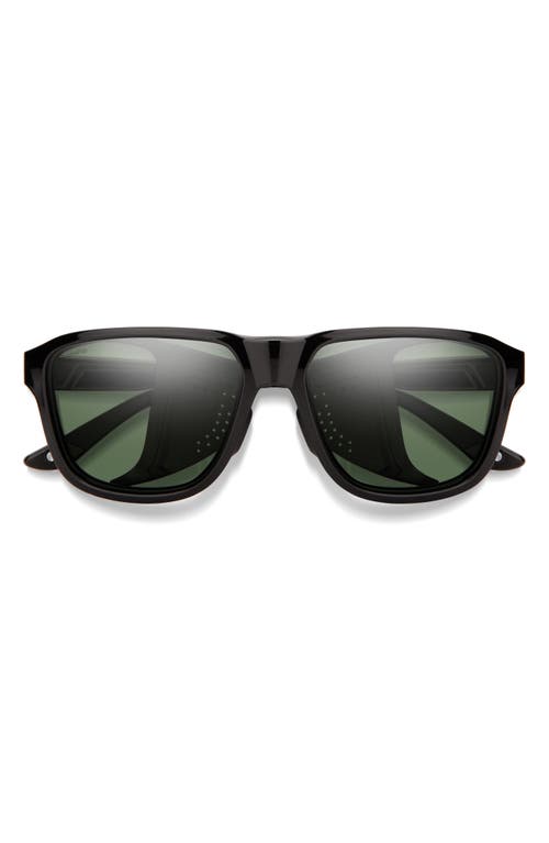 Smith Embark 58mm Chromapop™ Polarized Square Sunglasses In Black/gray Green