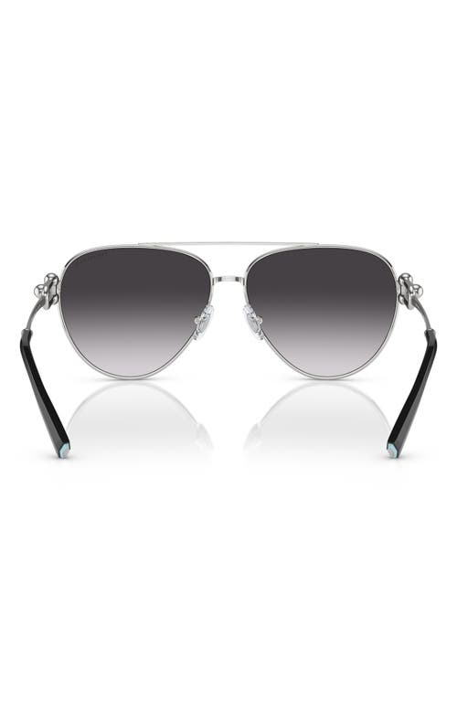 Shop Tiffany & Co . 59mm Gradient Pilot Sunglasses In Grey Flash