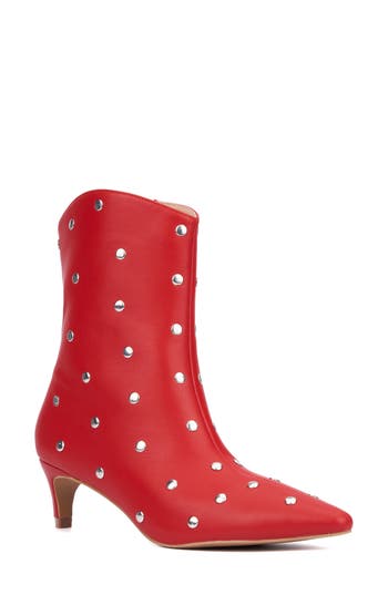 Shop New York And Company Krissette Stud Boot In Red