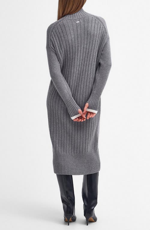 Shop Barbour Winona Turtleneck Midi Sweater Dress In Grey Marl