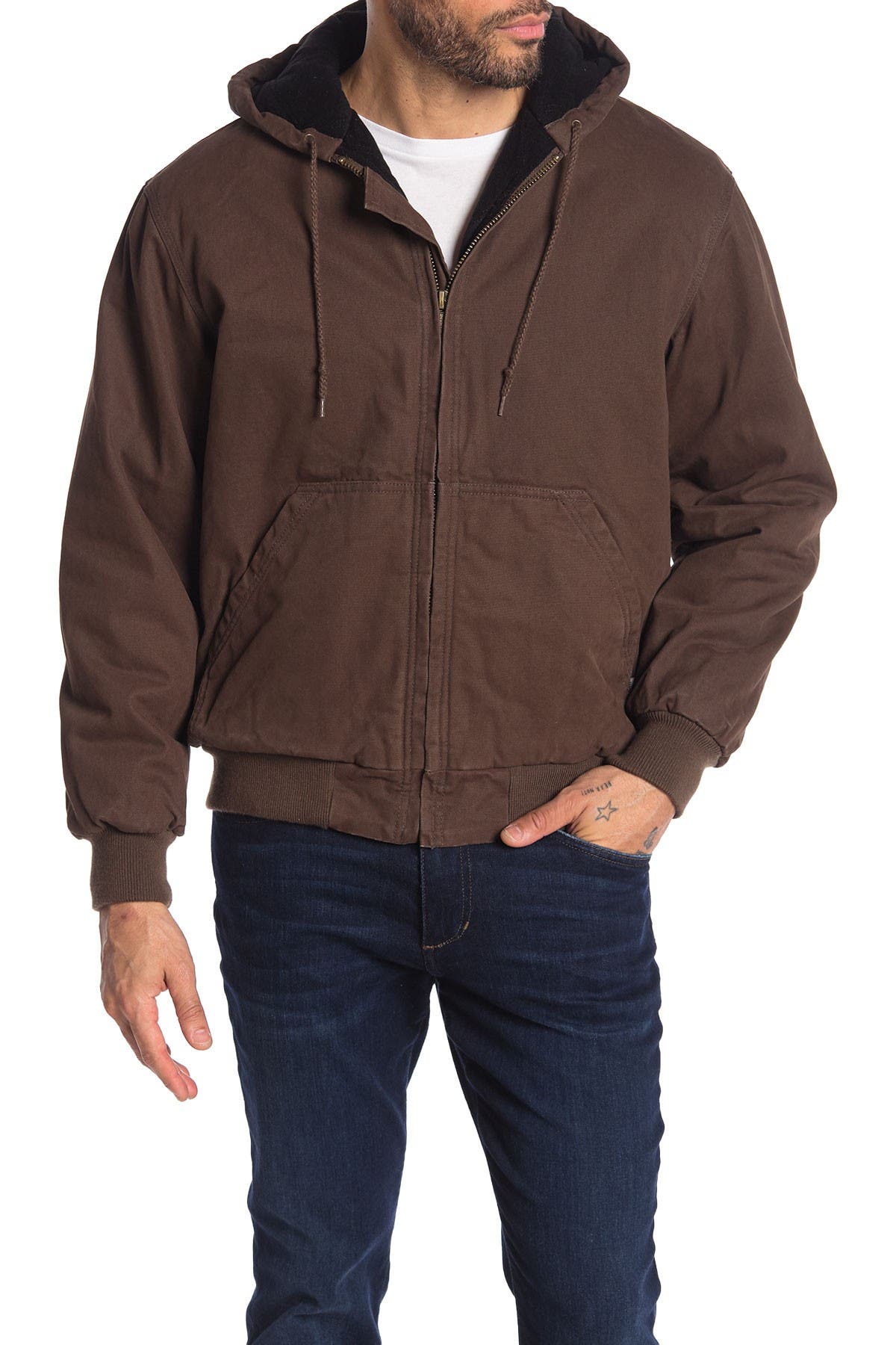 simple nest canvas shoe pockets on Wolverine Houston Hooded Zip Canvas Quilted Jacket Nordstrom Rack