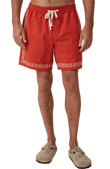 Cotton On Easy Cotton Blend Drawstring Shorts In Red