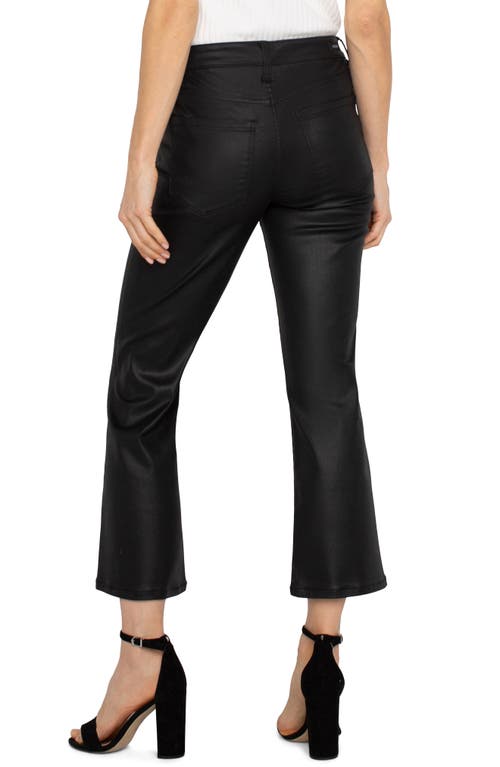 Shop Liverpool Hannah Coated Crop Flare Jeans In Coated Black