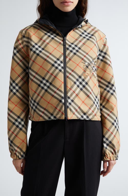 burberry Equestrian Knight Reversible Hooded Jacket Sand Ip Check at Nordstrom,