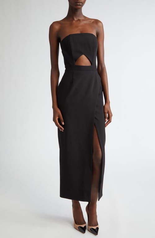 ISRAELLA KOBLA Iman Strapless Stretch Midi Dress in Black 