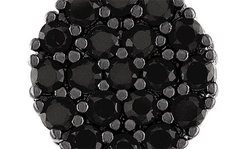 Fzn Sterling Silver Cz Pavé Stud Earrings In Black