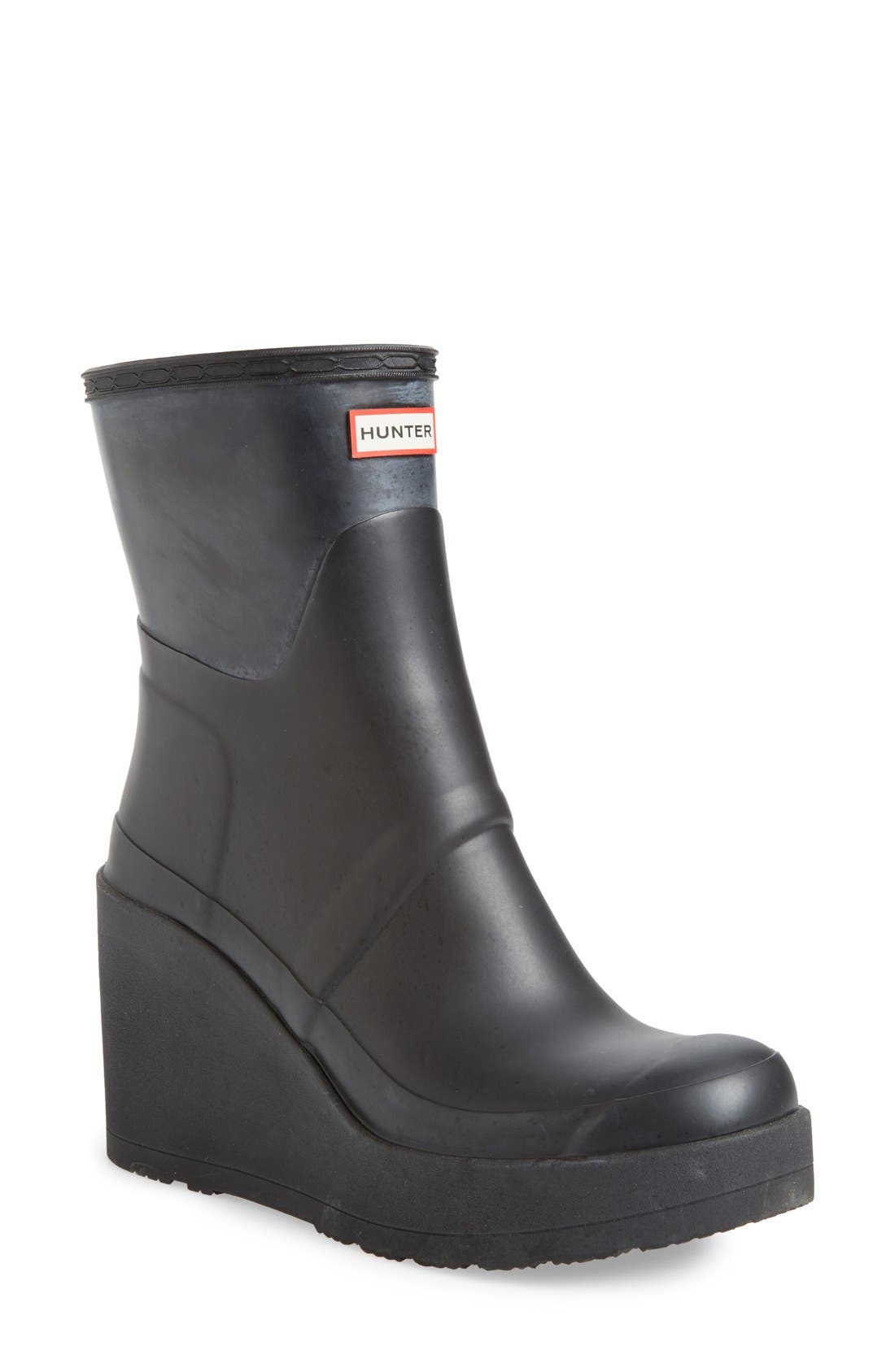 hunter rain boots with wedge heel