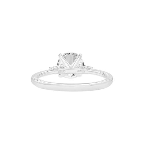 Asany Love Grown Collection 14k White Gold Round Cut Lab Grown Diamond 3 Stone Engagement Ring In 14k White Gold