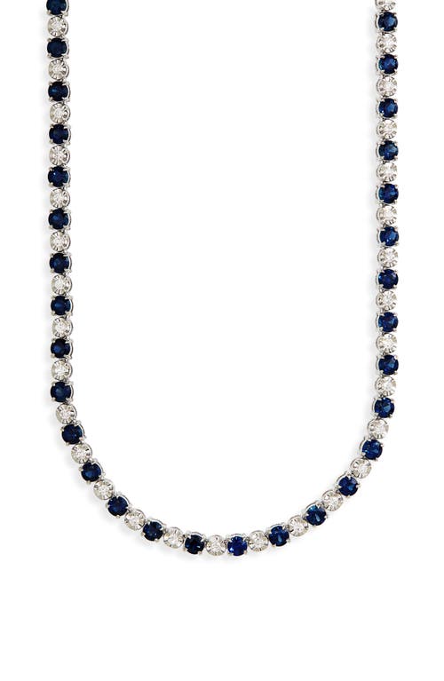 Valani Atelier Sapphire & Diamond Eternity Necklace In White Gold/sapphire/diamond