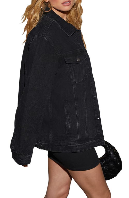 Shop Vici Collection Nira Oversize Denim Jacket In Black