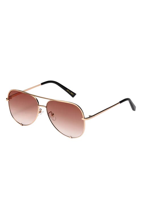 Fifth & Ninth Walker 61mm Polarized Aviator Sunglasses In Gold/blush