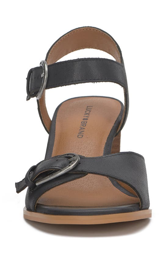 Shop Lucky Brand Luseal Ankle Strap Sandal In Black Sumhaz