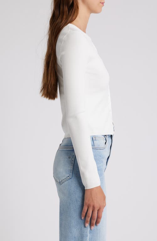 Shop House Of Cb Riva Stretch Jersey Cardigan In Cloud Dancer