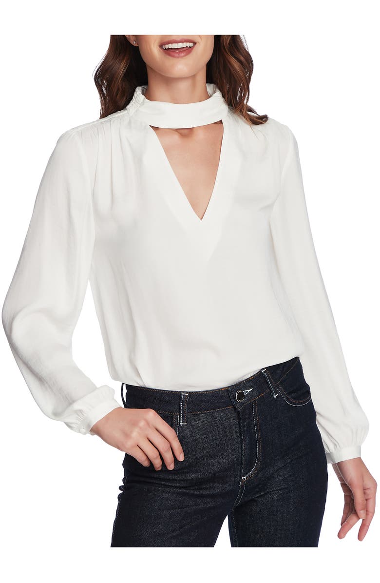 1.STATE Mock Neck Blouse, Main, color, SOFT ECRU