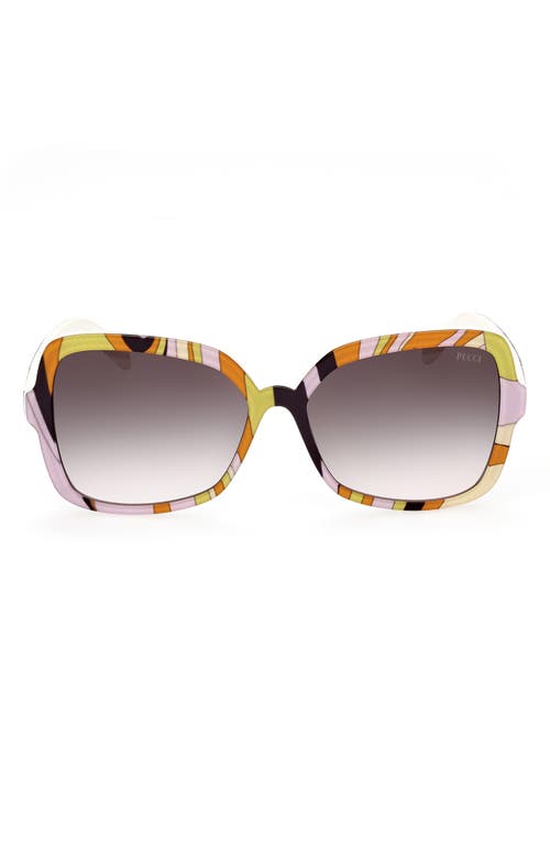 Emilio Pucci 60mm Gradient Butterfly Sunglasses in Orange/Other/Gradient Smoke