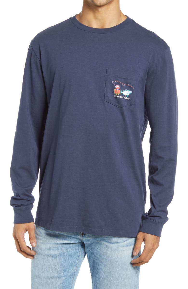 vineyard vines Men's Flying Through the Night Long Sleeve Pocket Graphic Tee, Main, color, 