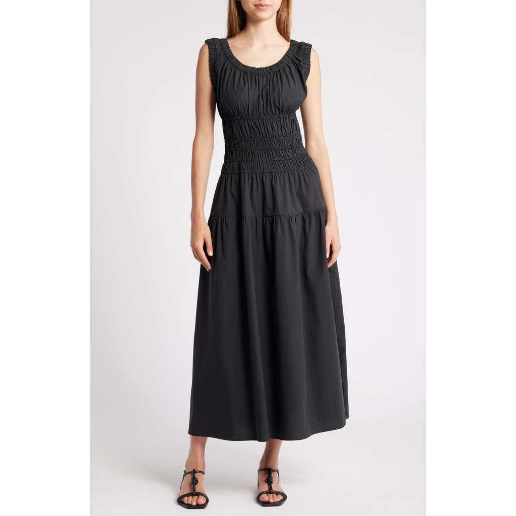 Rails Anastasia Shirred Sleeveless Maxi Dress In Black