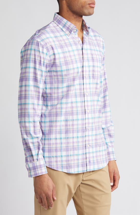 Shop Johnnie-o Matador Prep-formance Plaid Button-down Shirt In Grape