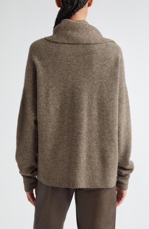 Shop Totême Toteme Draped Scarf Funnel Neck Sweater In Truffle