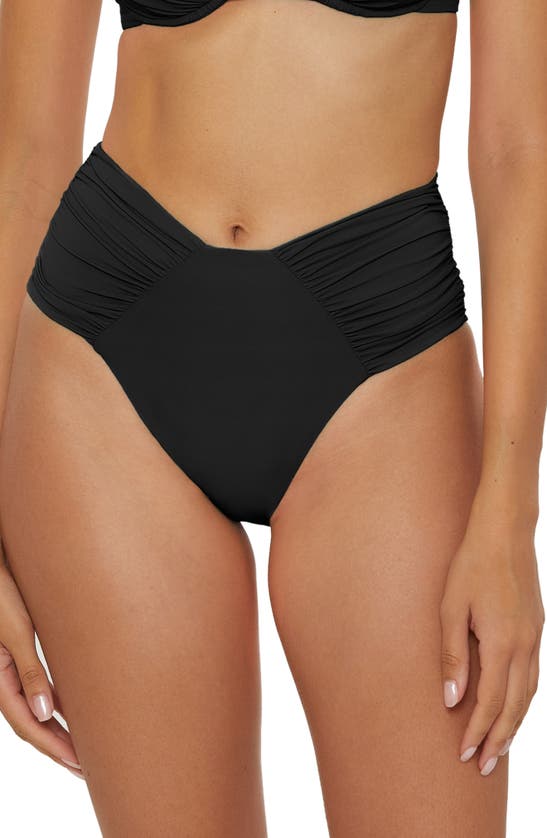 Shop Becca Color Code High Cut Bikini Bottoms In Black