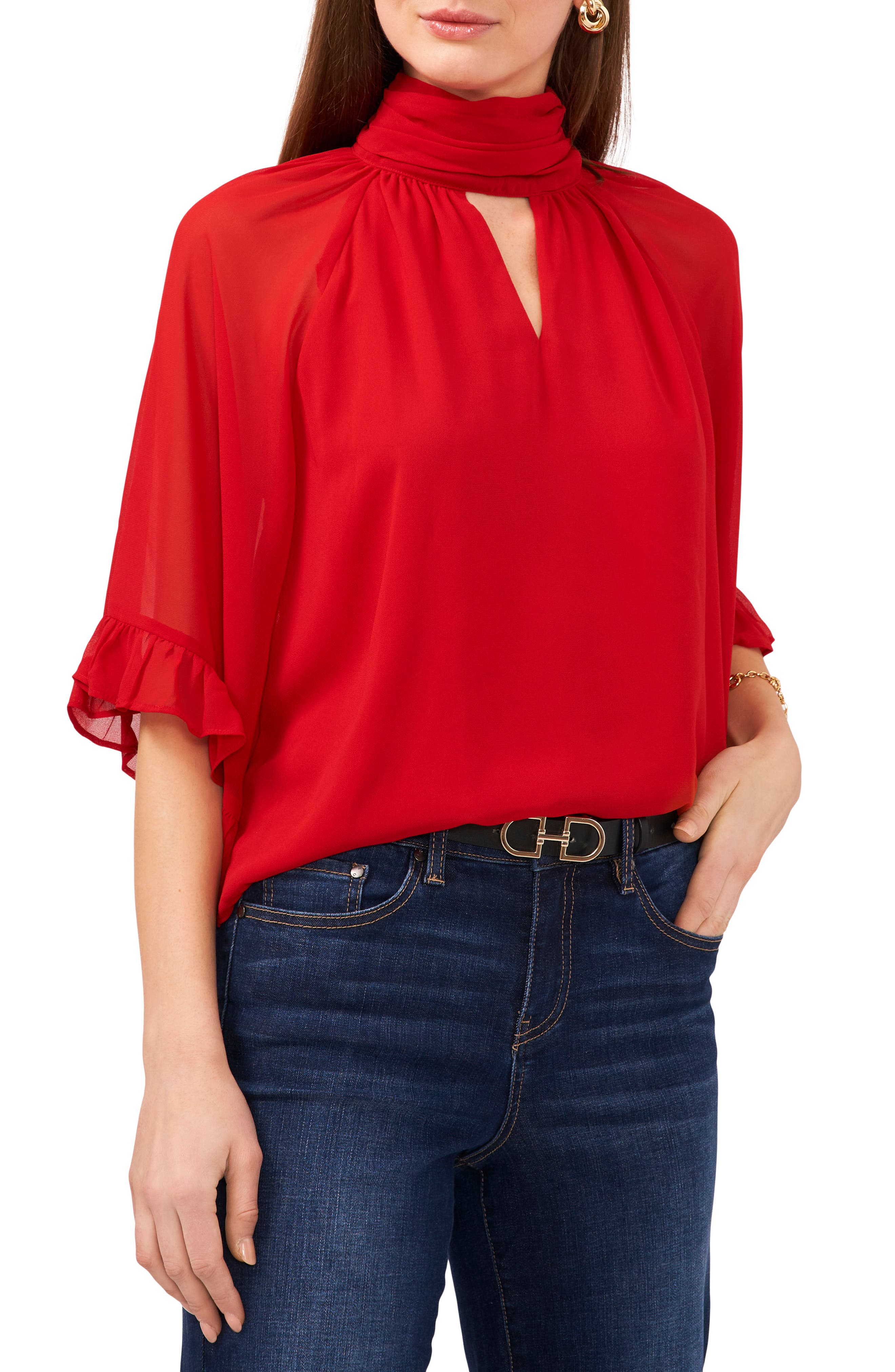 Womens Flutter Sleeve Top | Nordstrom