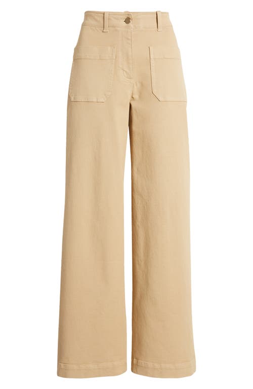 Shop Caslonr Caslon(r) Ultra High Waist Patch Pocket Wide Leg Pants In Tan Safari