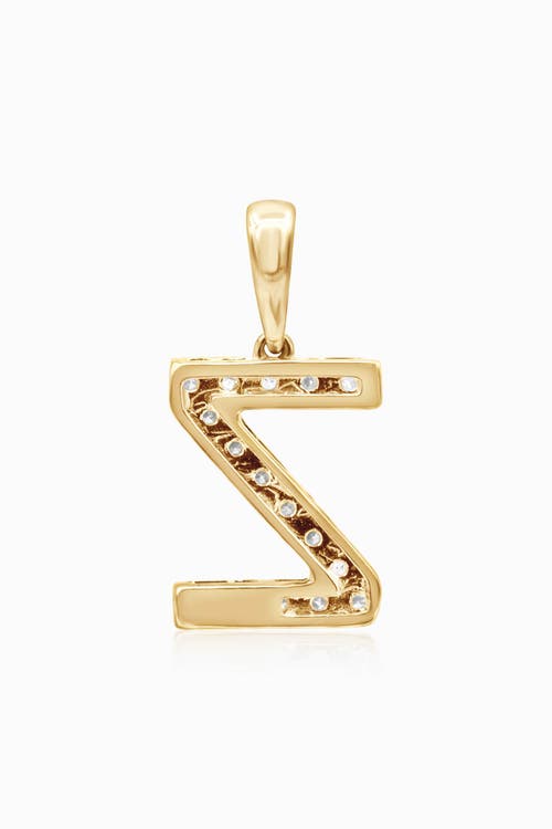 Oradina 14k Gold Luxe Letter Diamond Initial Pendant Charm In Yellow Gold - Z
