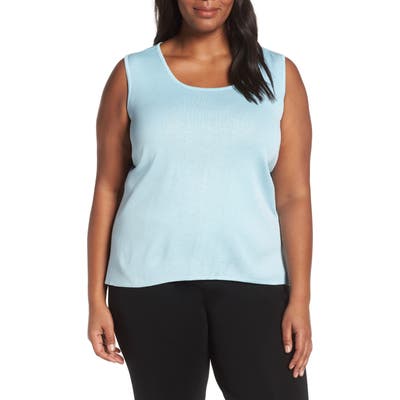 Plus Size Ming Wang Knit Tank, Blue
