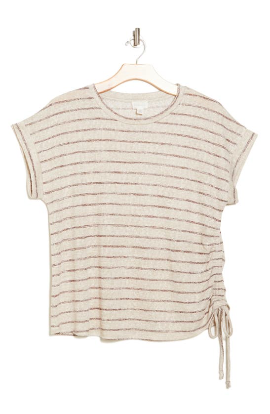 Shop Caslon ® Ruched T-shirt In Beige Oatmeal- Taupe Stripe