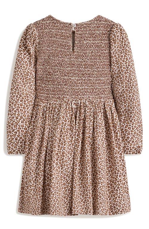 MINI BODEN MINI BODEN KIDS' ANIMAL PRINT LONG SLEEVE SMOCKED DRESS