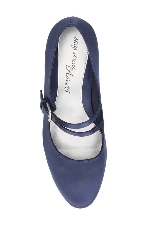 Shop Easy Street Meryl Mary Jane Pump In Navy Satin