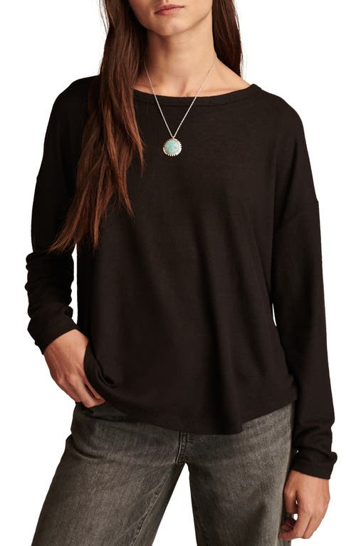 Shop Lucky Brand Cloud Crewneck Top In Jet Black