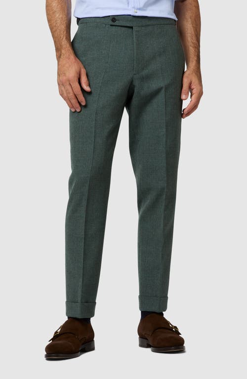 Shop Sid Mashburn Wool Straight Leg Dress Pants In Meadow Hopsack