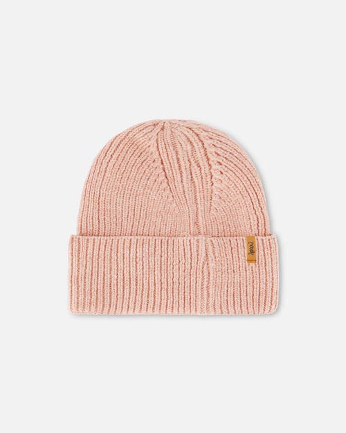 Shop Deux Par Deux Girl's Mid-season Knit Hat Dusty Pink In Cameo Brown