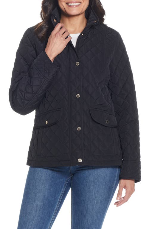 Gallery Quilted Stand Collar Jacket Black at Nordstrom,
