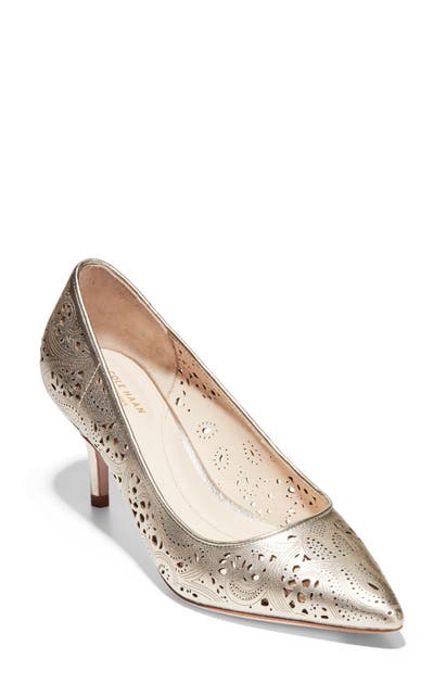 Cole Haan Vesta Pump In Gold Leather