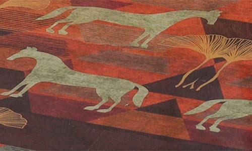 Tiramisu Horse Print 3-piece Wooden Tray Set In Red/gold