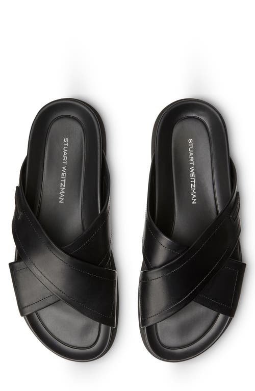 Shop Stuart Weitzman Flex Crisscross Sport Slide Sandal In Black