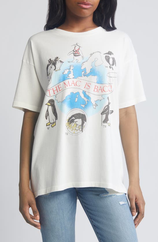 Shop Daydreamer Fleetwood Mac Is Back Cotton Graphic T-shirt In Vintage White