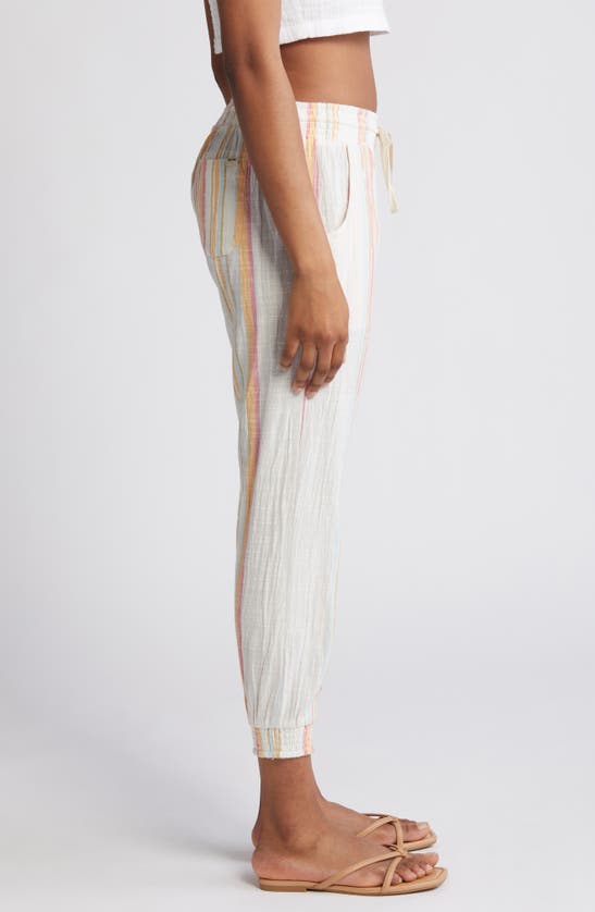 Rip Curl Classic Surf Stripe Cotton Pants In Bone