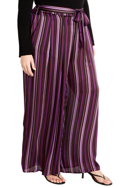 Shop City Chic Willow Stripe Wide Leg Pants In Lily Stripe