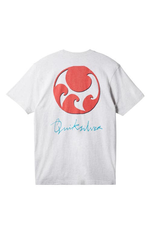 Shop Quiksilver Wave After Wave Cotton Graphic T-shirt In Snow Heather